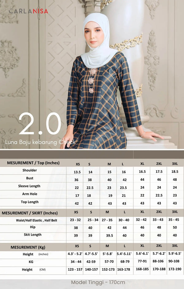 Luna 2.0 Baju Kebarung | Blue Black